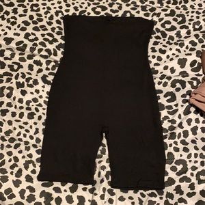Naked wardrobe black strapless romper